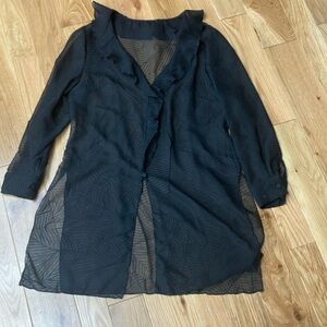 Elegant Sheer black Ruffled tunic/coverup